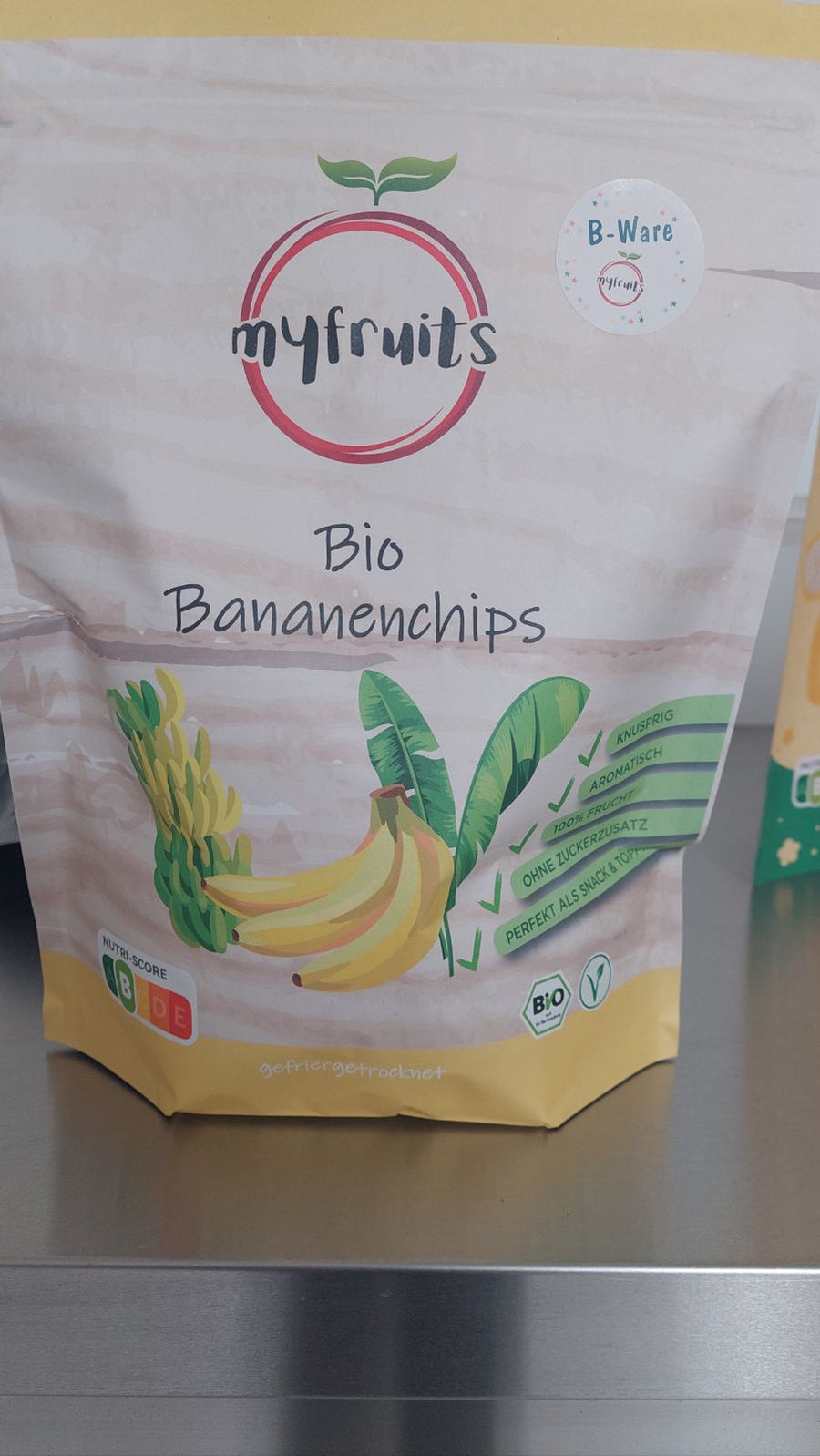 B-Ware Gefriergetrocknete Bio-Bananenchips (Kleine Stücke) 300g.