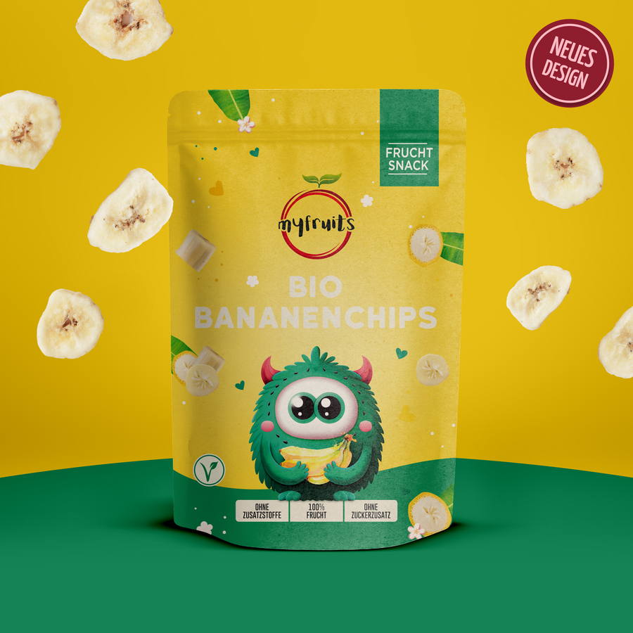 Gefriergetrocknete Bio Bananenchips.