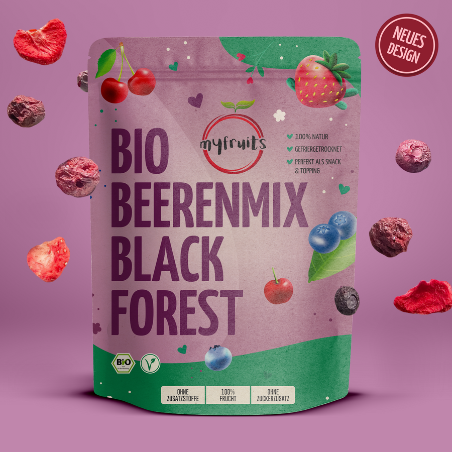 Gefriergetrockneter Bio Beerenmix – Black Forest.