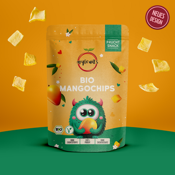Gefriergetrocknete Bio Mangochips.