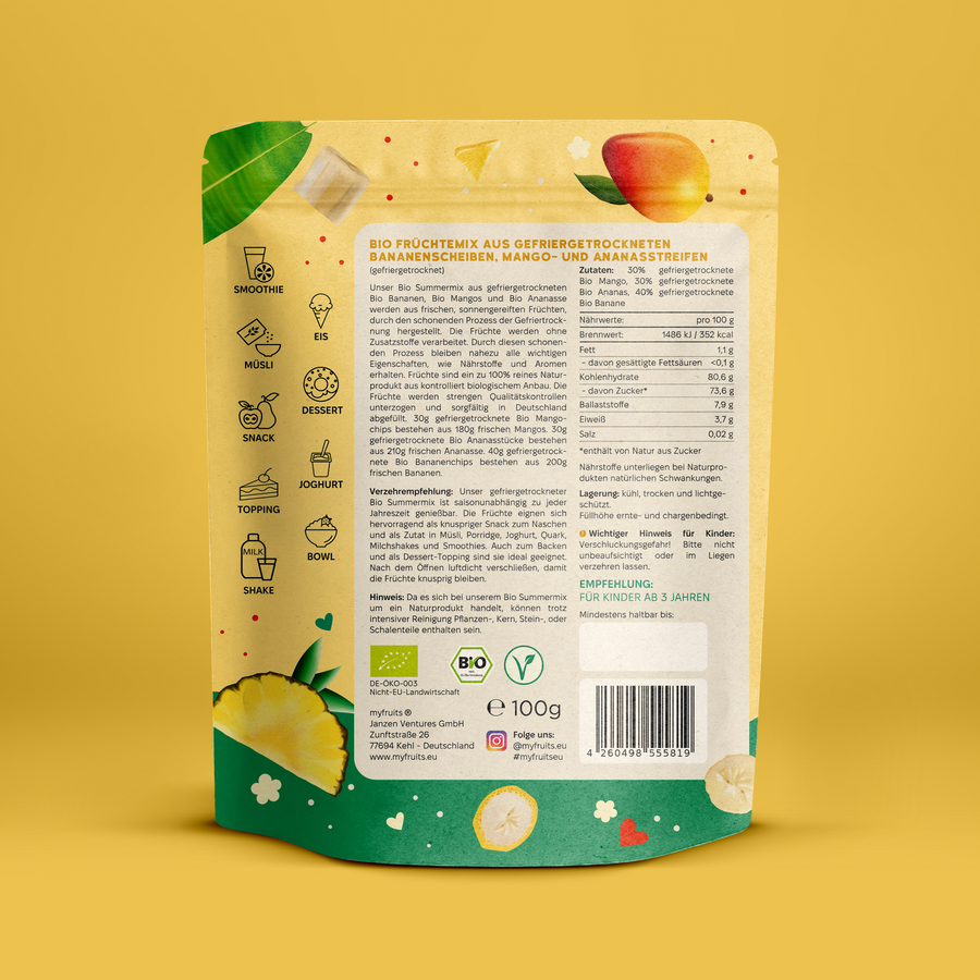 Gefriergetrockneter Bio Summer  Mix.