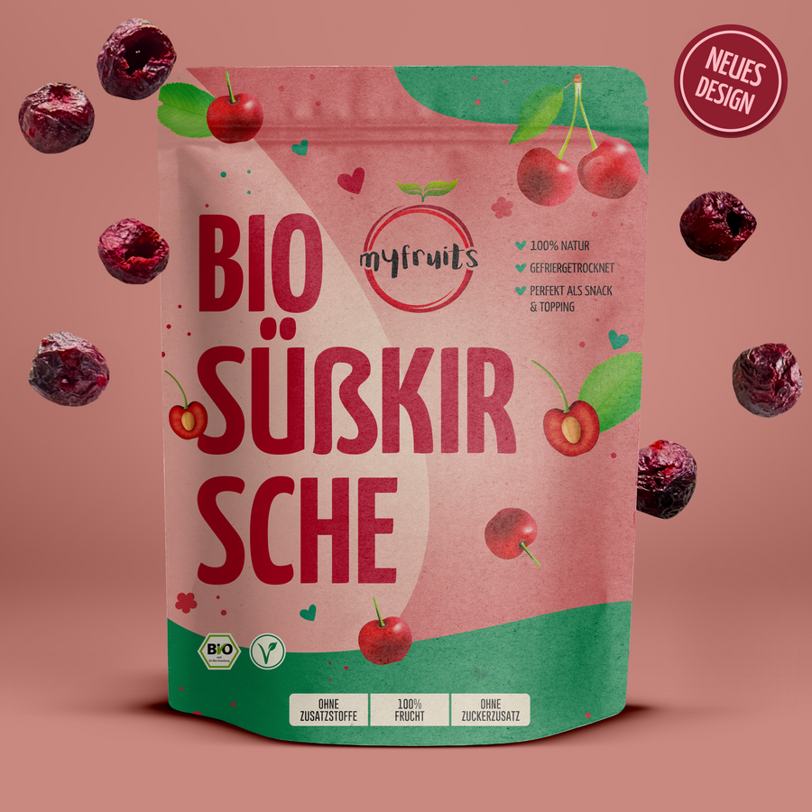 Gefriergetrocknete Bio Süßkirschen.