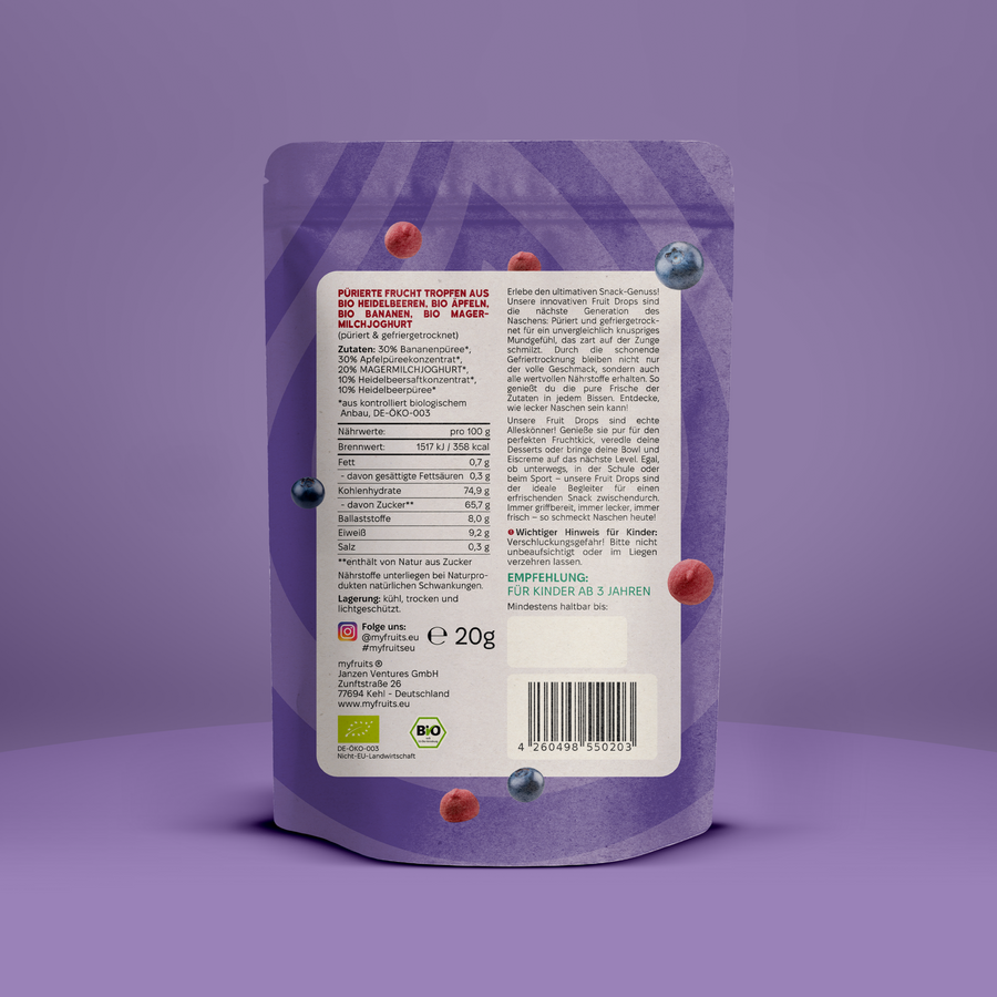 Bio Fruit Drops - Heidelbeer Joghurt.